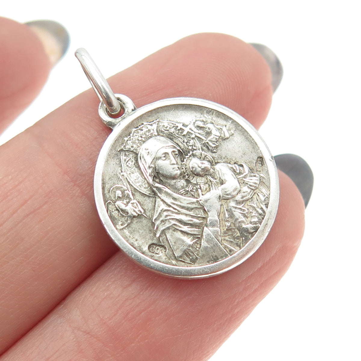 800 Silver Vintage Joannes XXIII Pontifex Maximus Religious Charm Pendant