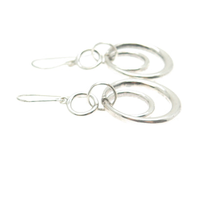 ROSS SIMONS 925 Sterling Silver Circle Dangling Earrings