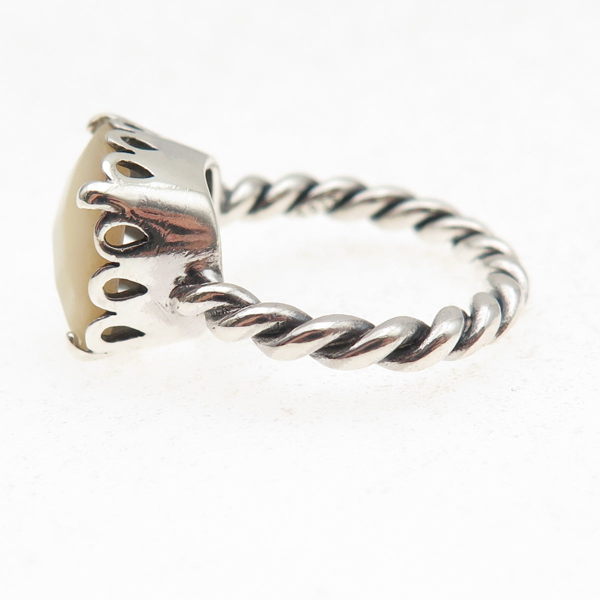 Pandora 925 Sterling Silver Real MOP Elegant Sincerity Ring Size 5.75