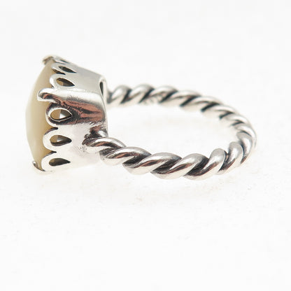 Pandora 925 Sterling Silver Real MOP Elegant Sincerity Ring Size 5.75