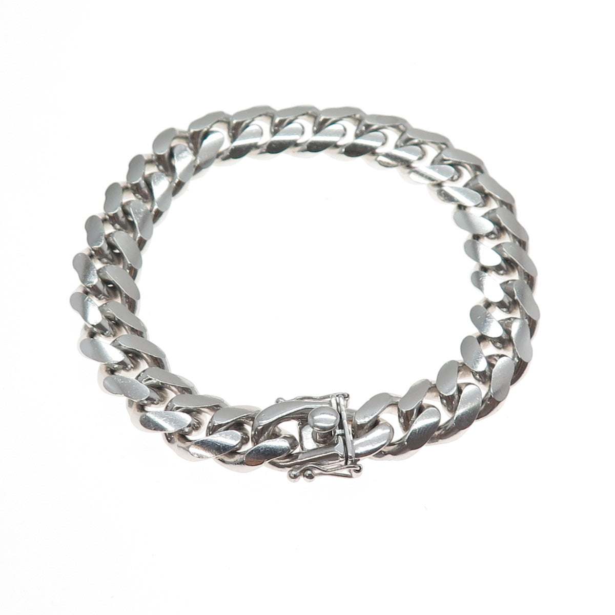 925 Sterling Silver Vintage Italy Cuban Link Heavy 73.4g Bracelet 8.5"