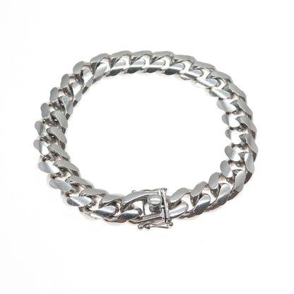 925 Sterling Silver Vintage Italy Cuban Link Heavy 73.4g Bracelet 8.5"