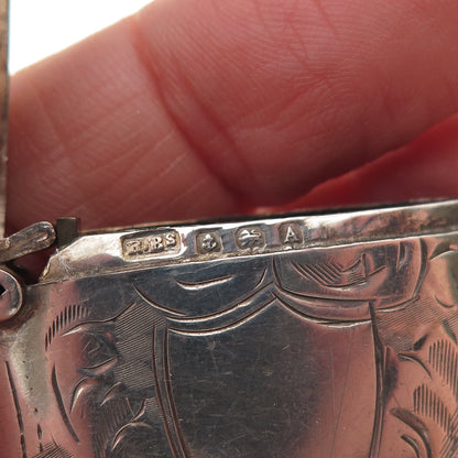 Rolason Brothers 925 Sterling Antique 1925 Birmingham Engraved Vesta Match Case