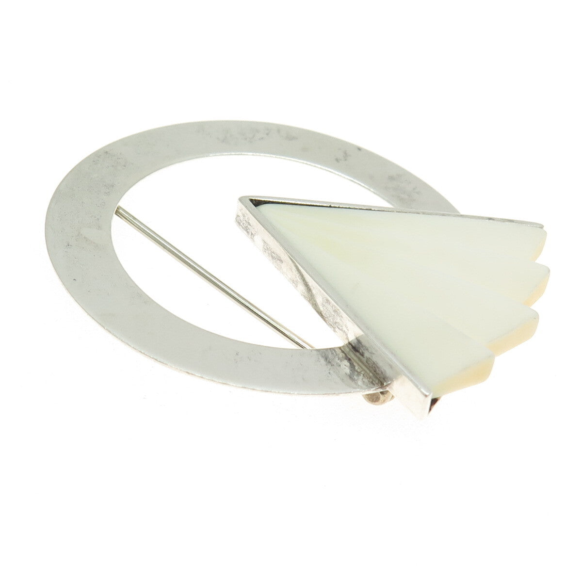 ALLYNNE MILLER 925 Sterling Silver Vintage Modernist Pin Brooch