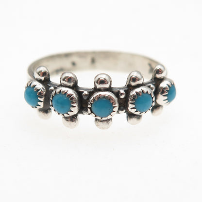 Bell Trading Post Old Pawn 925 Sterling Vintage Turquoise Snake Eye Ring Size 8