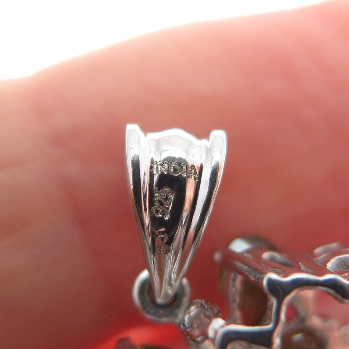 925 Sterling Silver Real Amethyst Green Tourmaline & White Topaz Pendant