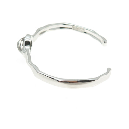 CHARLES GARNIER 925 Sterling Silver Real Clear Quartz Adjustable Bracelet 6.5"