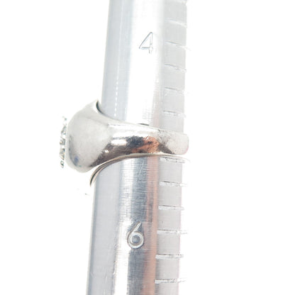 ROSS SIMONS 925 Sterling Silver Vintage Real Blue Chalcedony C Z Ring Size 5.25