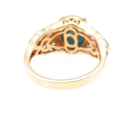Chuck Clemency 925 Sterling Gold Plated Real Turquoise Tanzanite Ring Size 8.25