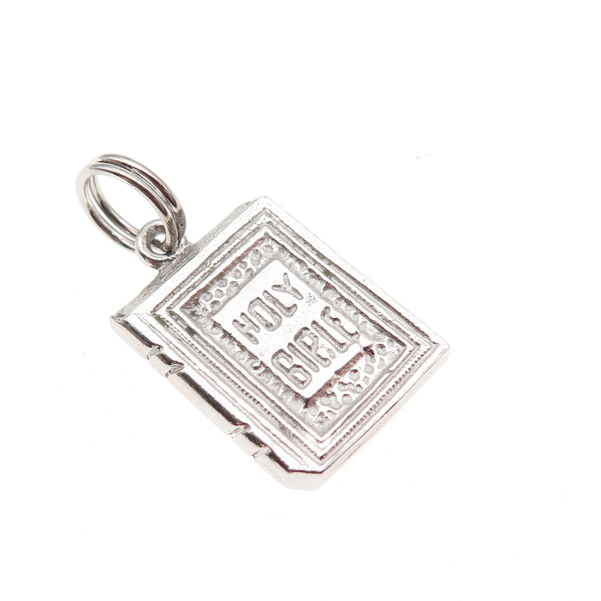 925 Sterling Silver Vintage Holy Bible Mini Charm Pendant