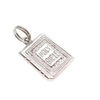 925 Sterling Silver Vintage Holy Bible Mini Charm Pendant