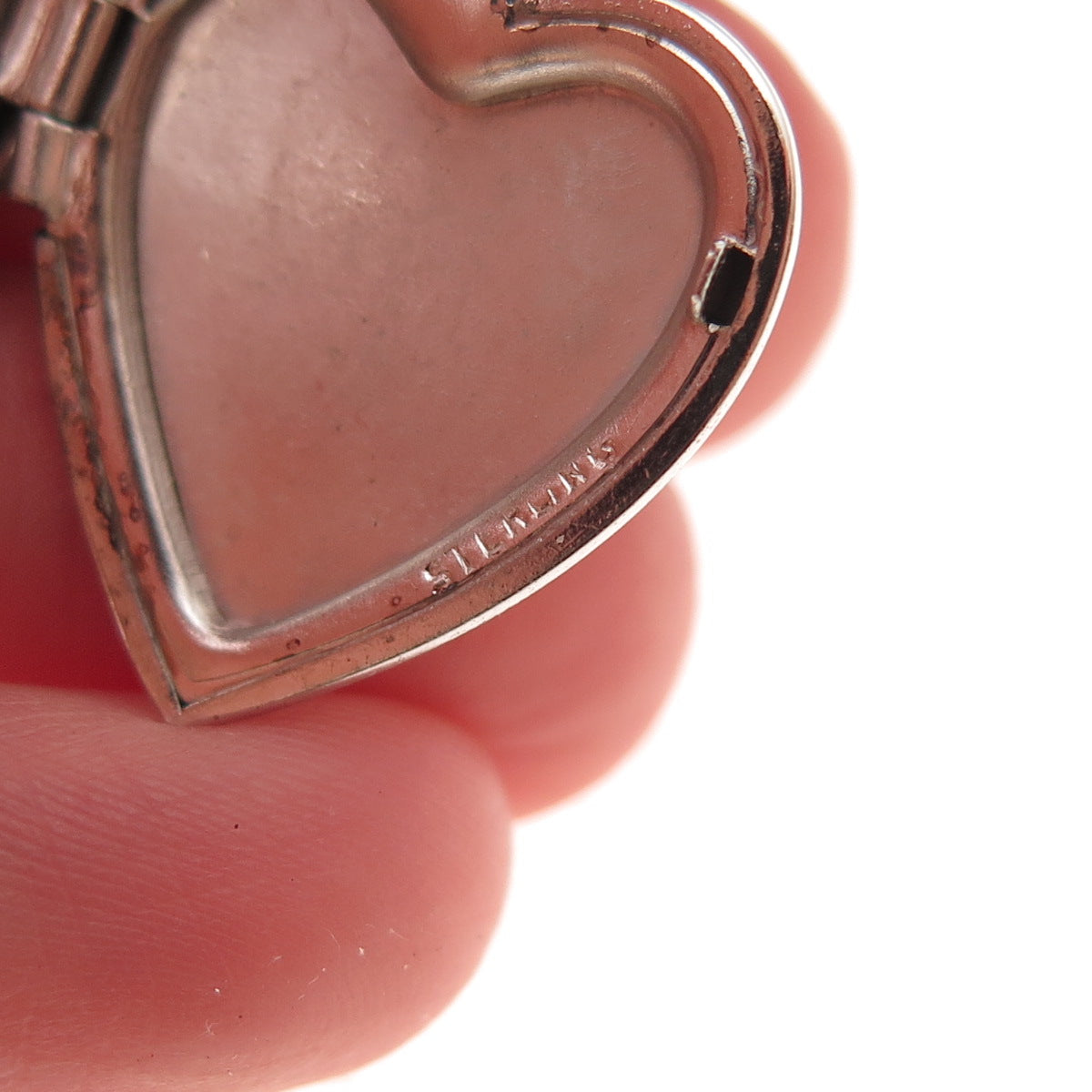 925 Sterling Silver Vintage Wedding Heart Locket Charm Pendant