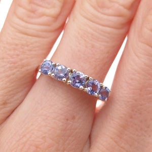Chuck Clemency 925 Sterling Silver Gold Plated Real Tanzanite Band Ring Size 8