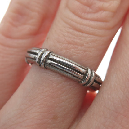 HENRY DESIGNS STUDIO 925 Sterling Silver Vintage Oxidized Band Ring Size 5.75