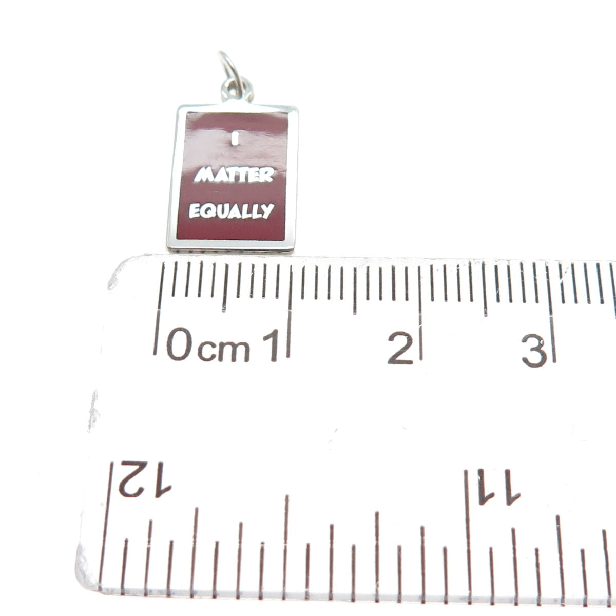 925 Sterling Silver Red Enamel I Matter Equally Minimalist Charm Pendant