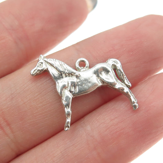 925 Sterling Silver Vintage Horse Pendant