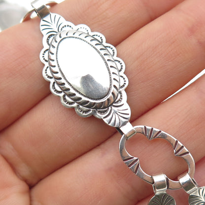 Old Pawn 925 Sterling Silver Vintage Southwestern Concho Chain Belt Necklace 34"