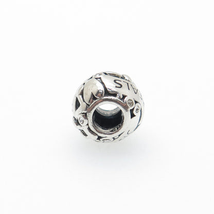 CHAMILIA 925 Sterling Silver Round-Cut C Z Music Heals The Soul Bead Charm