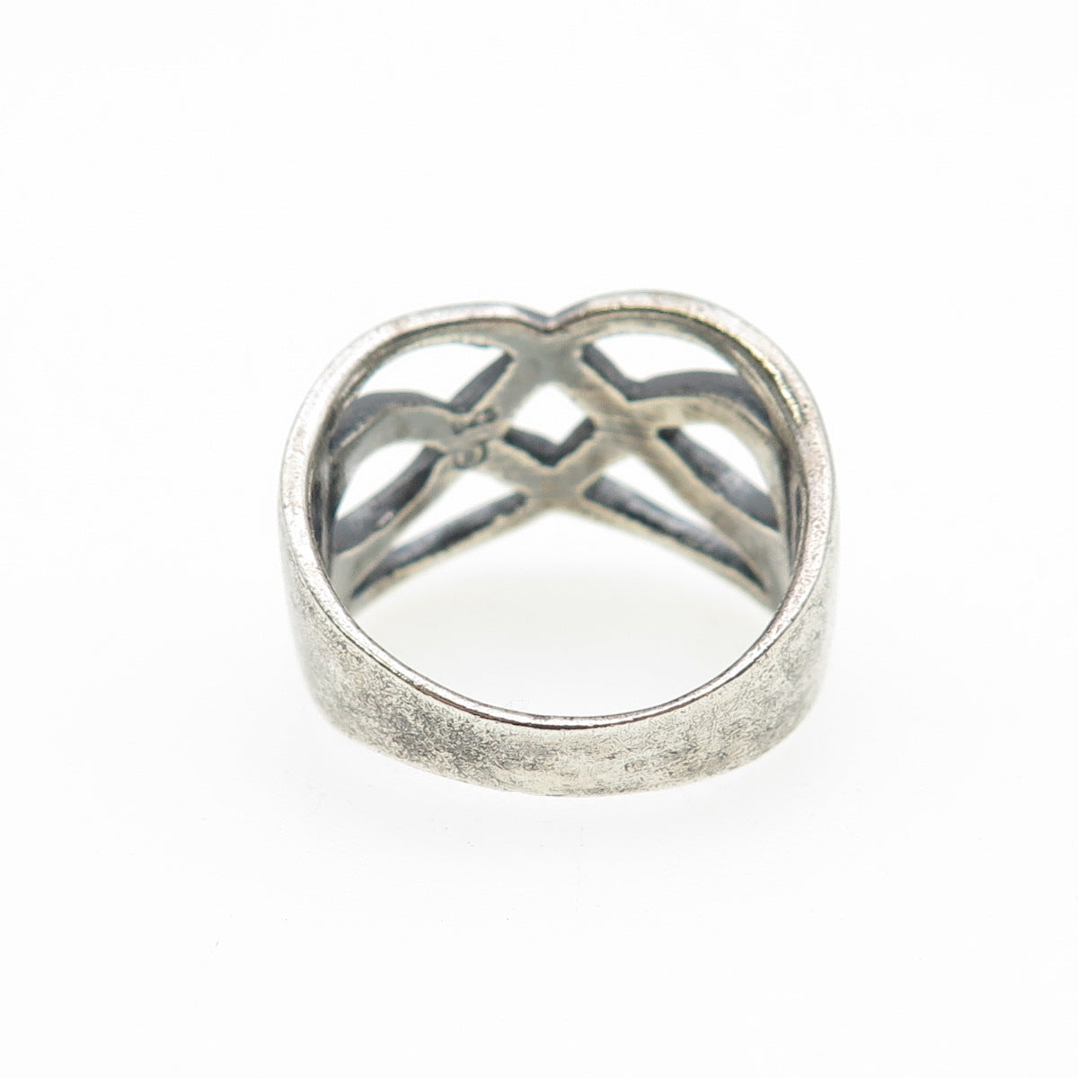 925 Sterling Silver Vintage Celtic Woven Oxidized Ring Size 9