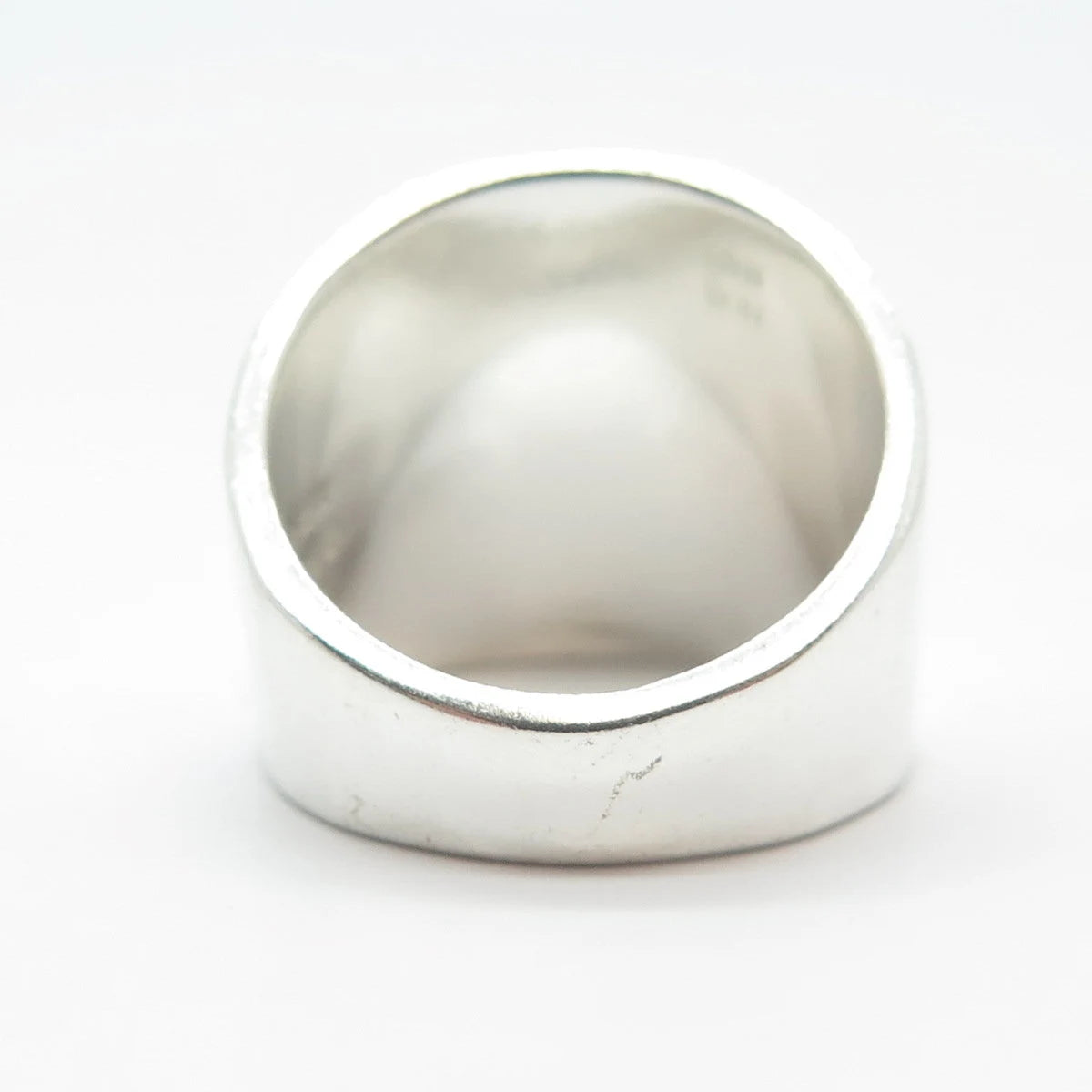 925 Sterling Silver Vintage Mexico SU Ribbed Statement Ring Size 8.25