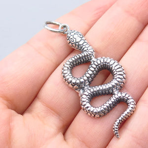 925 Sterling Silver Vintage Snake Crawl Pendant
