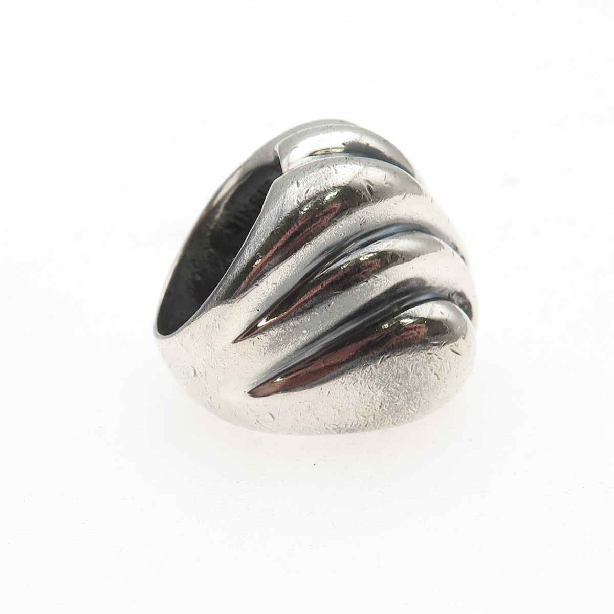 925 Sterling Silver Vintage Mexico Modernist Oxidized Ring Size 5.75