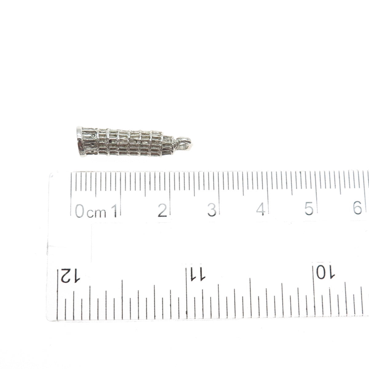800 Silver Vintage Tower of Pisa 3D Charm Pendant