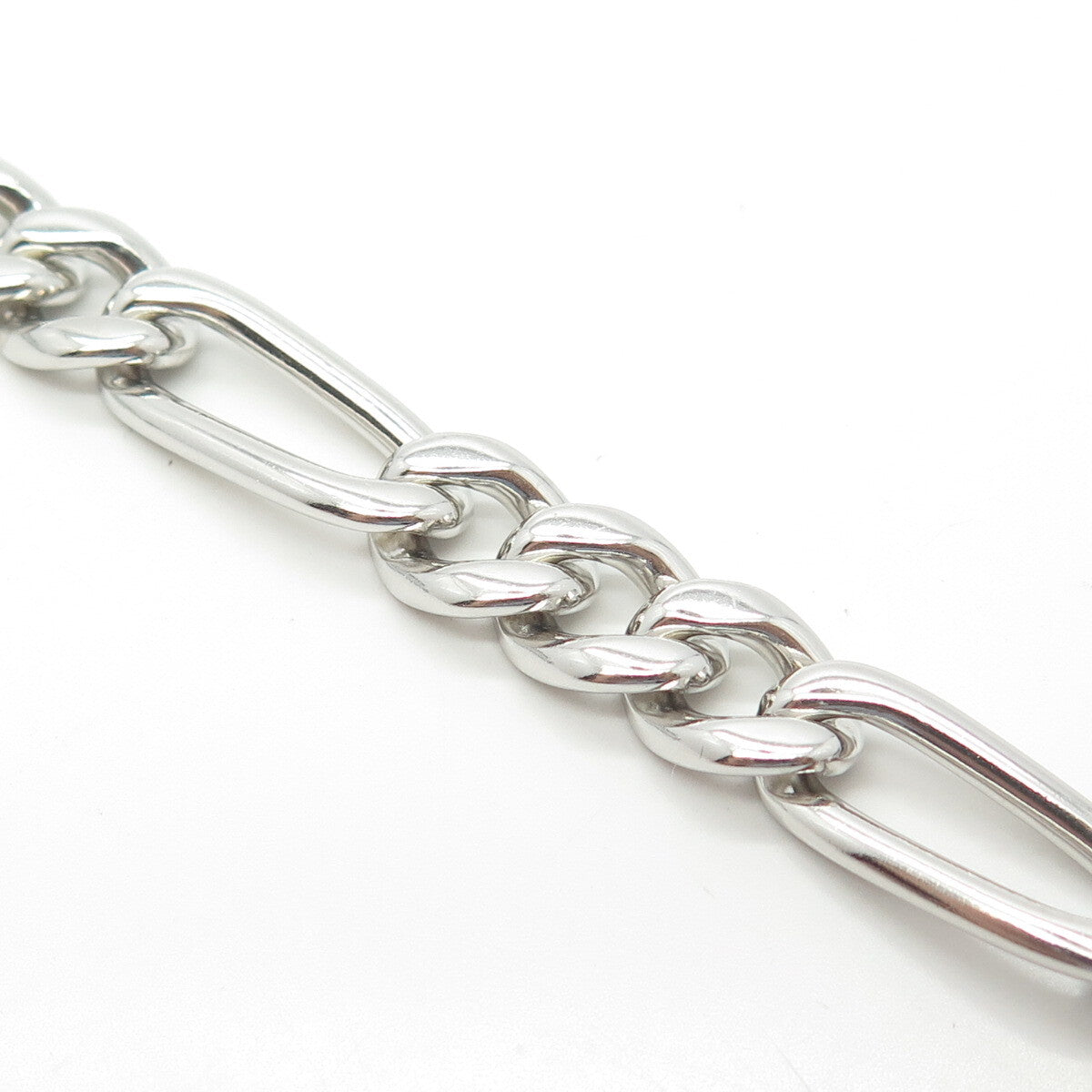 925 Sterling Silver Vintage Phillip Gavriel Italy Figaro Link Bracelet 8.25"