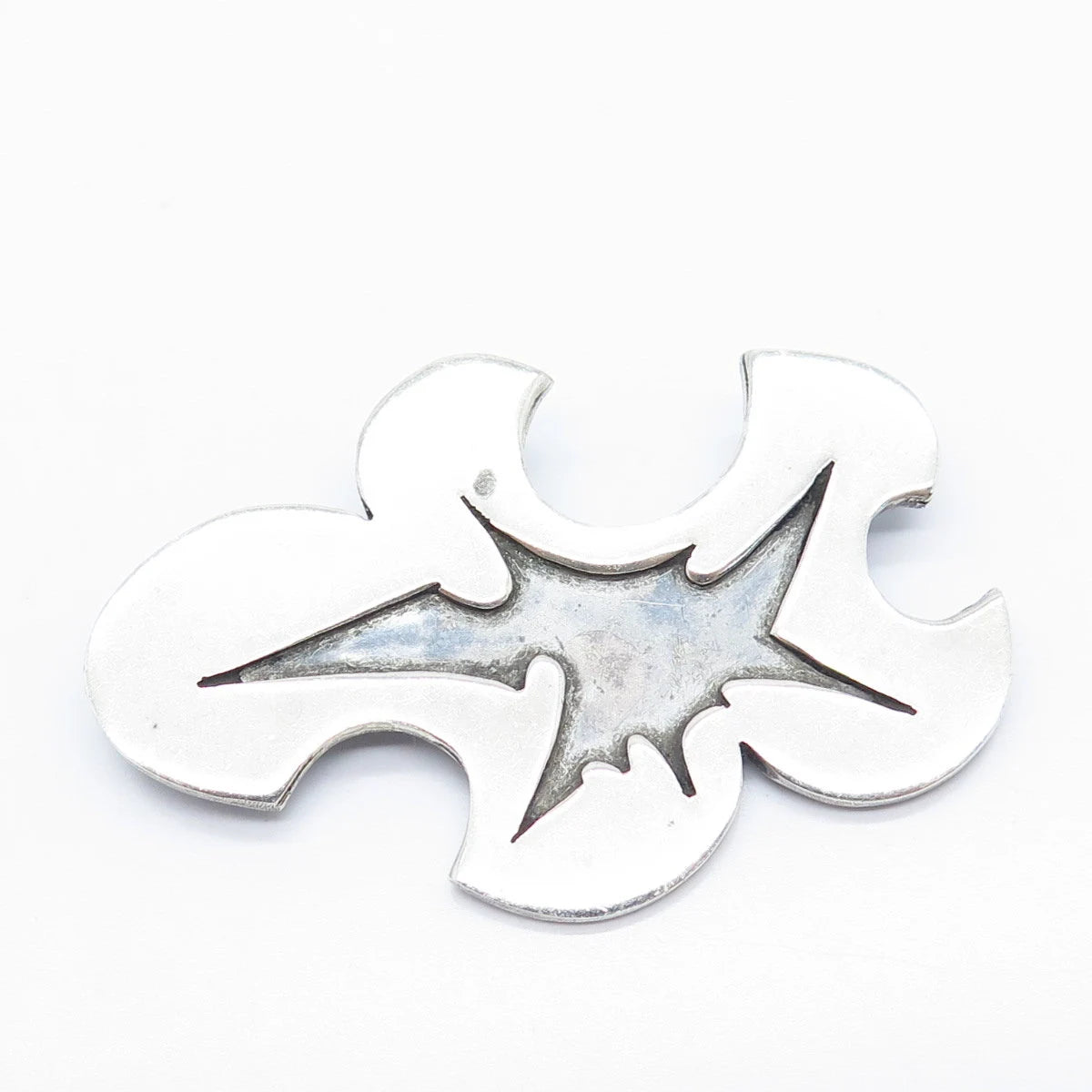 925 Sterling Silver Vintage Beckerhoff Modernist Pin Brooch / Pendant