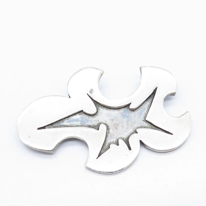 925 Sterling Silver Vintage Beckerhoff Modernist Pin Brooch / Pendant