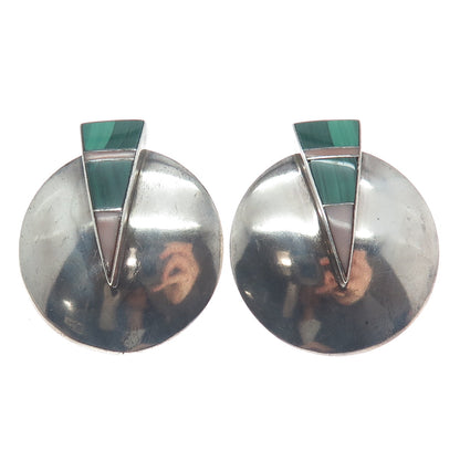 RAY TRACEY & KNIFEWING SEGURA Old Pawn Sterling Silver Malachite MOP Earrings