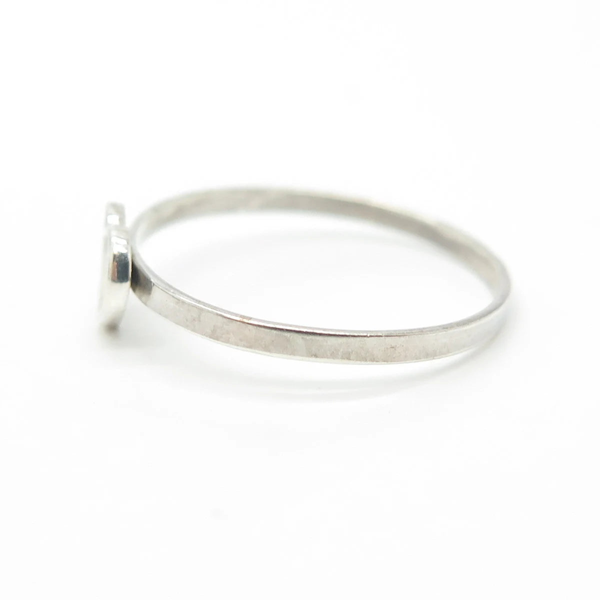 925 Sterling Silver Vintage Loving Heart Stackable Ring Size 7.5