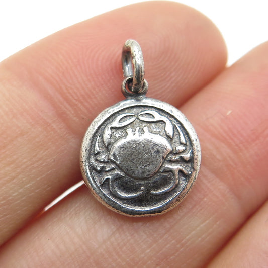 925 Sterling Silver Vintage Cancer Zodiac Rabbit Chinese Horoscope Mini Pendant