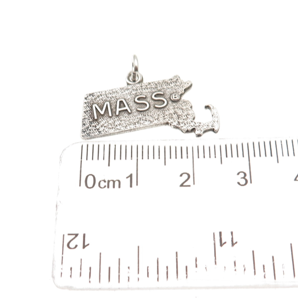 925 Sterling Silver Vintage Massachusetts State Map Mini Charm Pendant