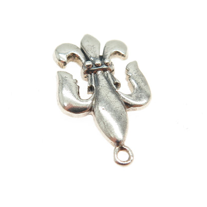 925 Sterling Silver Vintage Fleur de Lis Charm Pendant