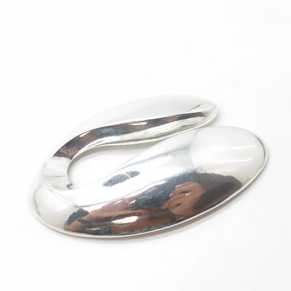925 Sterling Silver Vintage Double Teardrop Modernist Pendant