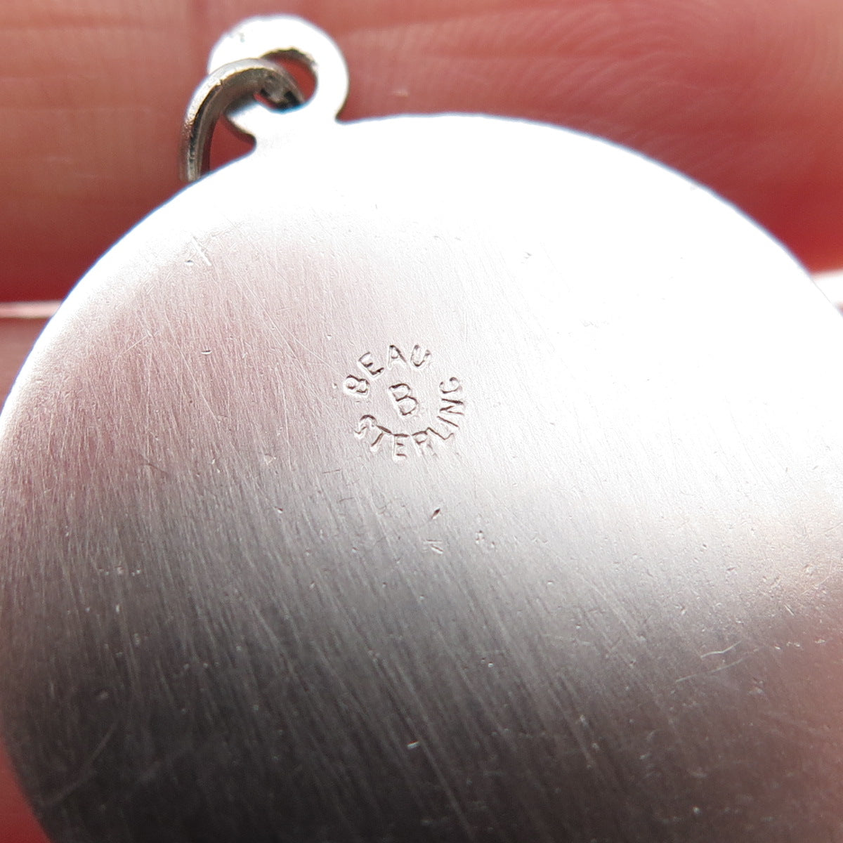 BEAU 925 Sterling Silver Vintage Diploma Round Tag Charm Pendant