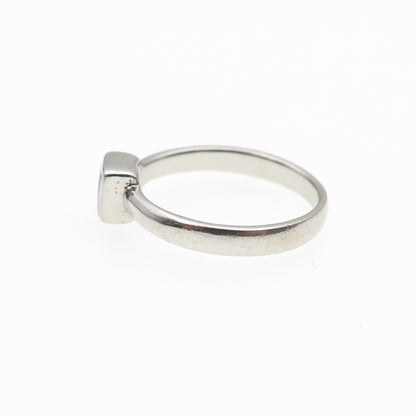 925 Sterling Silver Vintage Real Square-Cut Opal Ring Size 7