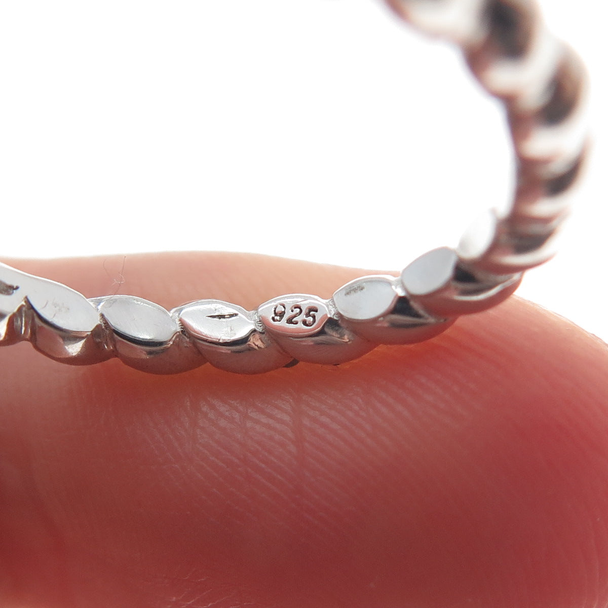 925 Sterling Silver Round-Cut Shaped Brandy C Z Twisted Ring Size 7.5
