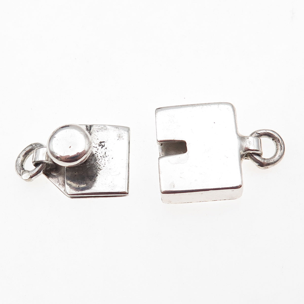 925 Sterling Silver Vintage Mexico Bracelet / Necklace Box Clasp