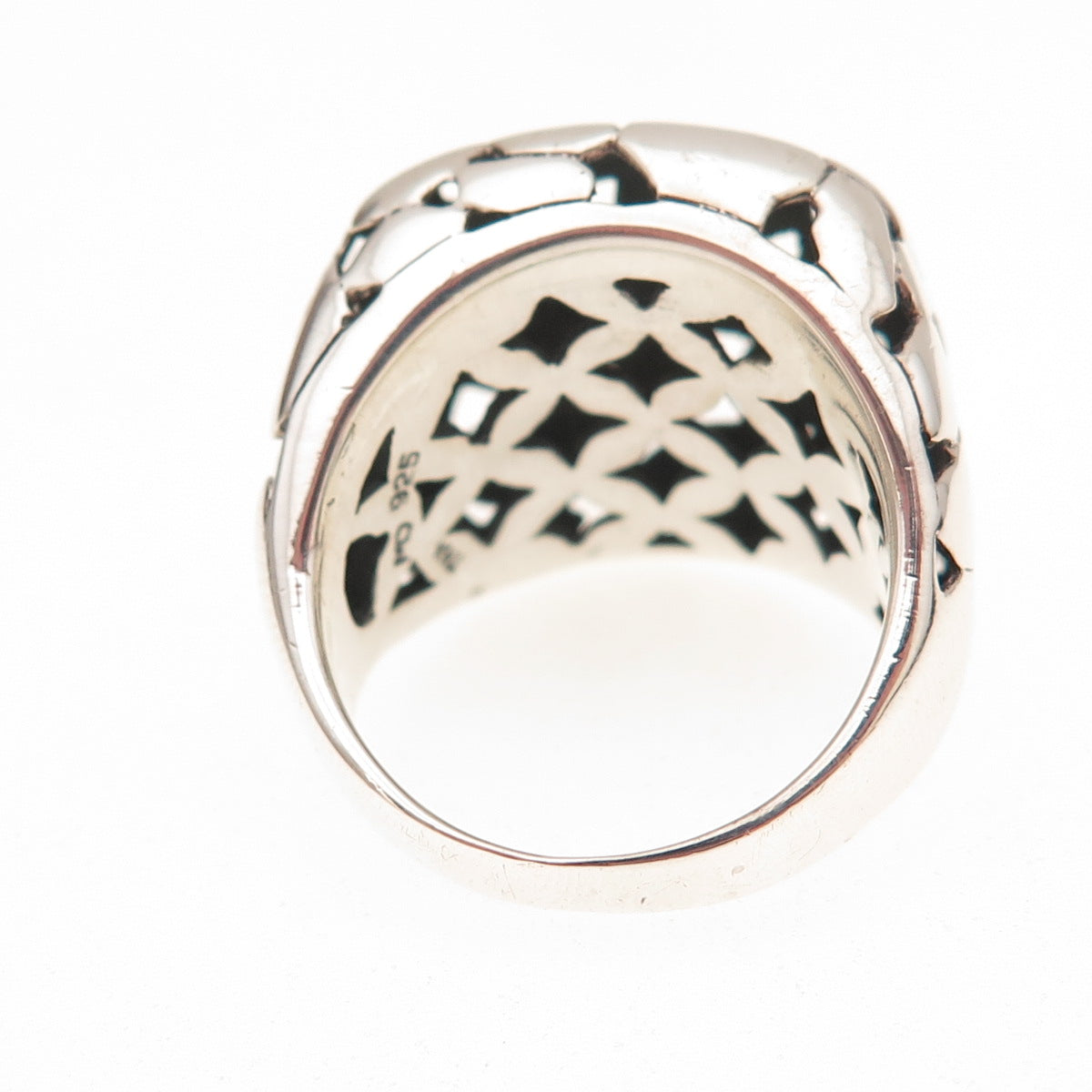 Charles Winston 925 Sterling Silver Vintage Modernist Dome Ring Size 7.25