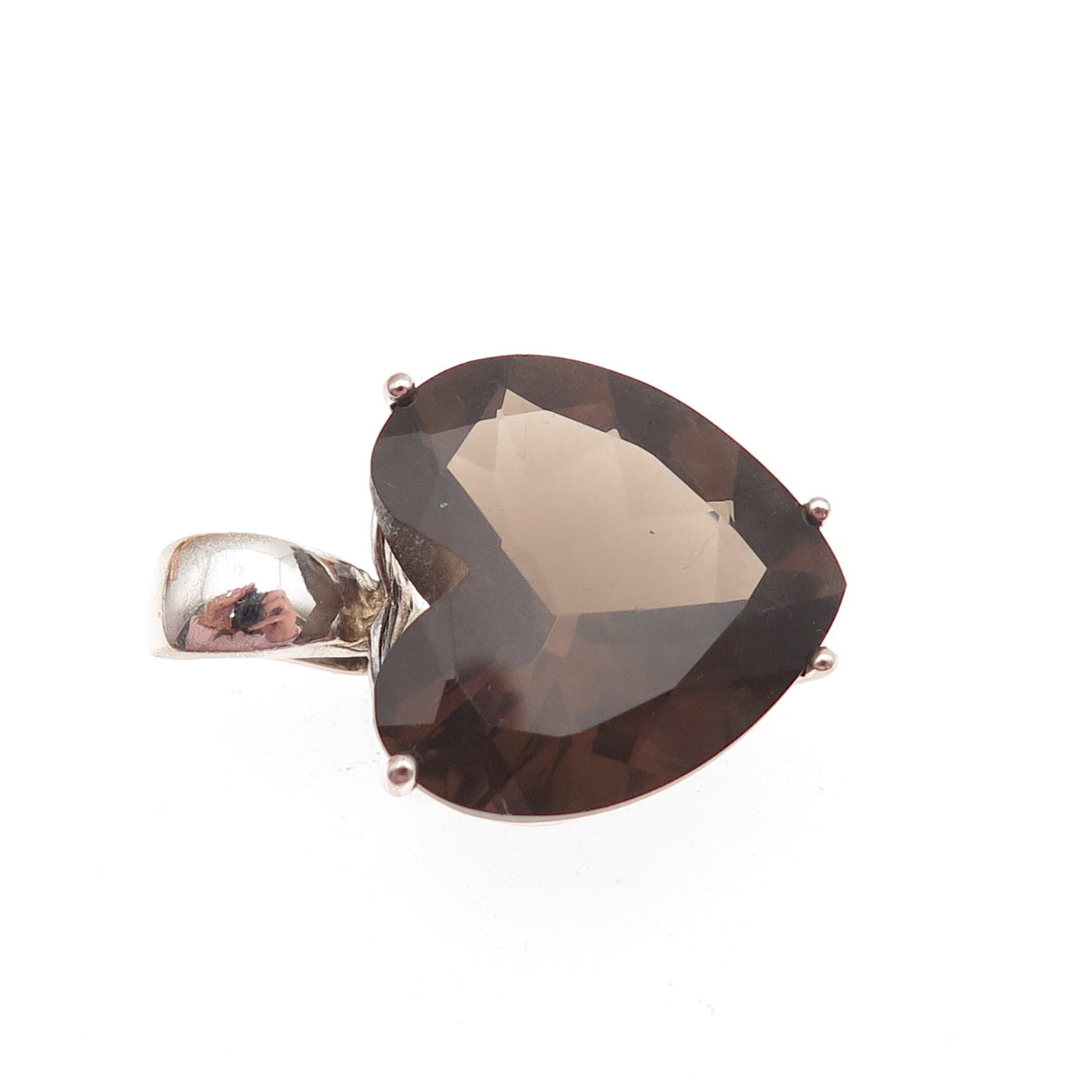 CHATEAU D'ARGENT & David Sigal Sterling Vintage Real Smoky Quartz Heart Pendant