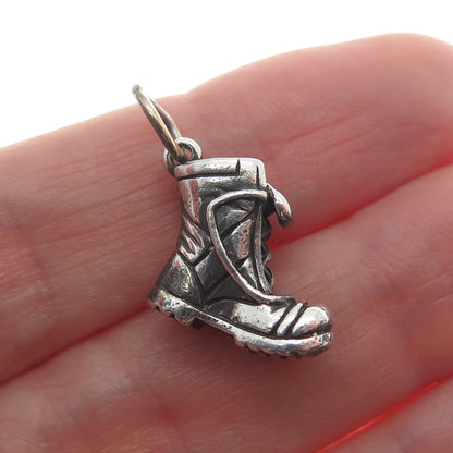 CABI 925 Sterling Silver 2-Tone Vintage Boot Minimalist Oxidized Charm Pendant