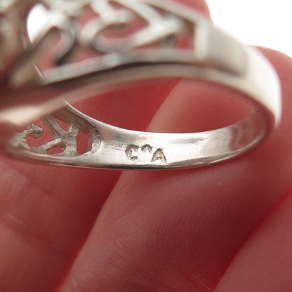 Chateau D’Argent 925 Sterling Silver Vintage Oval-Cut C Z Heart Ring Size 6