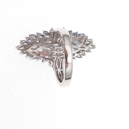 D'Joy 925 Sterling Silver Real Marquise-Cut Tanzanite Ring Size 8.25