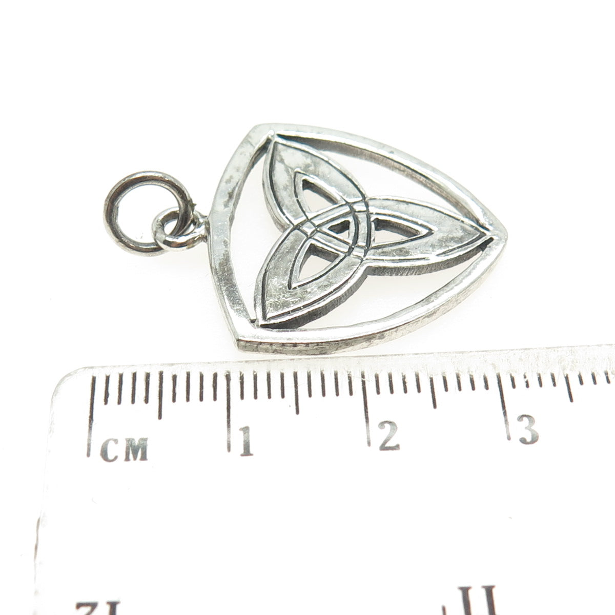 925 Sterling Silver Vintage Celtic Trinity Oxidized Pendant