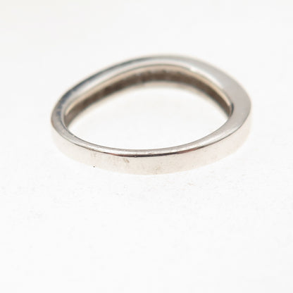 Jewelry Concepts 925 Sterling Silver Round-Cut C Z Wavy Band Ring Size 5