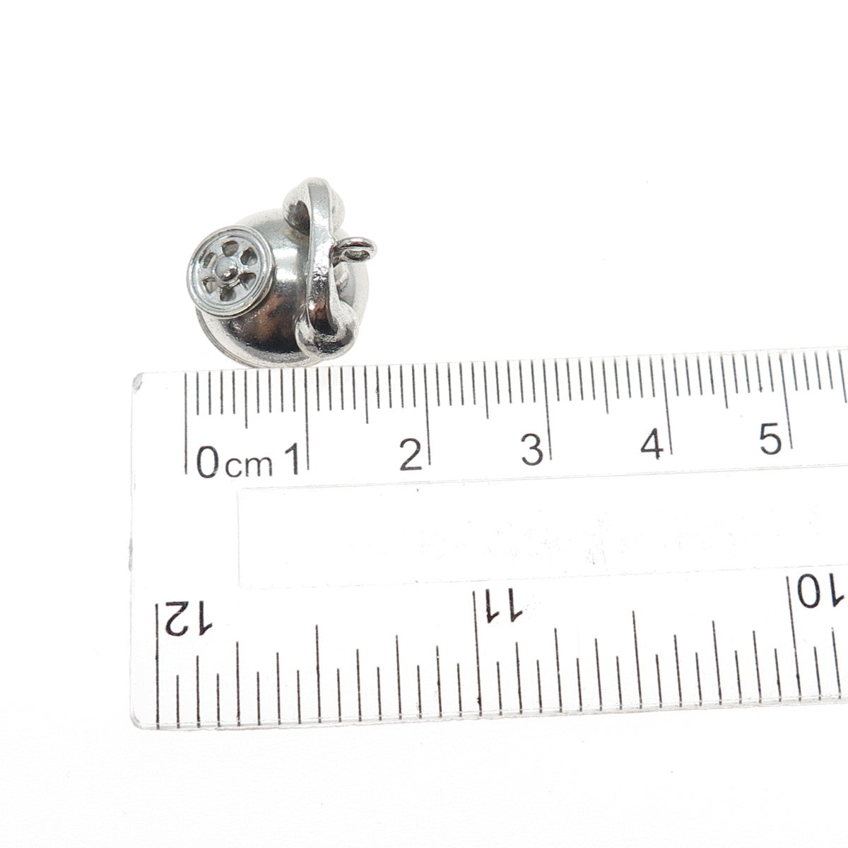 925 Sterling Silver Antique Art Deco Retro Rotary Phone Mini 3D Charm Pendant