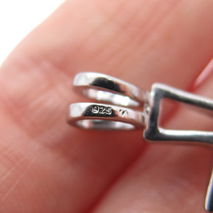 925 Sterling Silver Vintage Round-Cut C Z Cross Charm Pendant