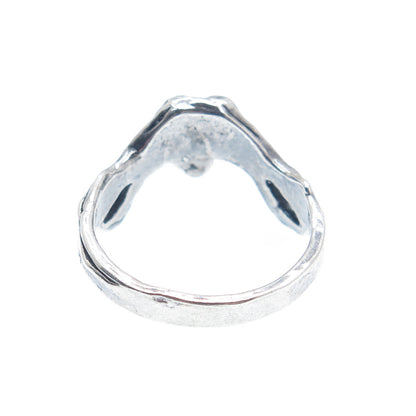 925 Sterling Silver Vintage Dog Oxidized Ring Size 7